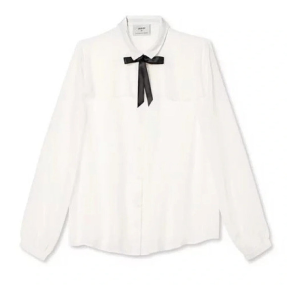 JASON WU for TARGET‎ NWOT Collared Ribbon Detail Blouse - Picture 1 of 7